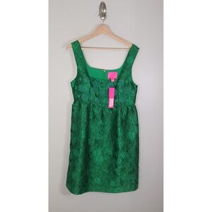 Lilly Pulitzer Embellished Floral Jacquard Mod Style Christmas Dress Size 8 New